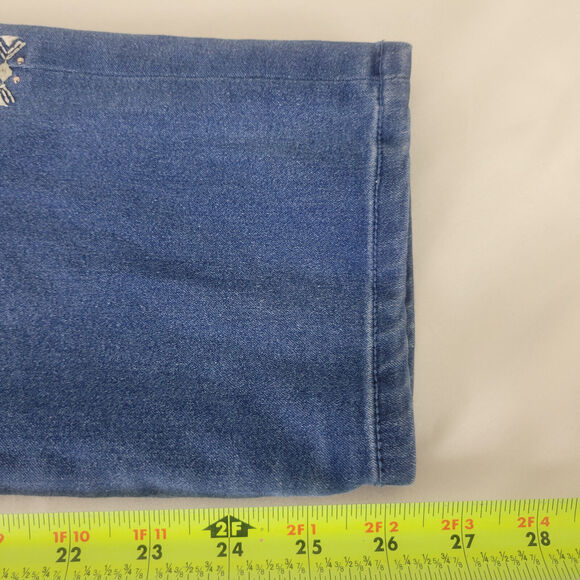 New Directions Jeans Womens 8 Blue Mid Rise Embroidered Girlfriend Pull On Denim - Picture 8 of 16